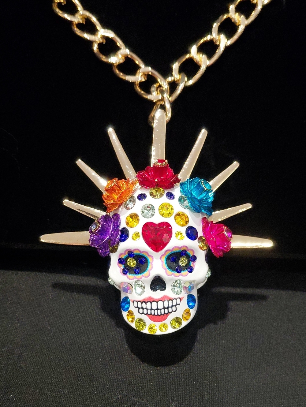 BETSEY JOHNSON  STATEMENT NECKLACE Multicolor Sugar Skull